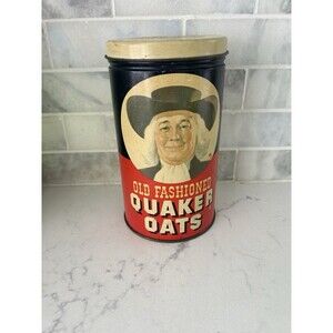 Vintage 1982 Quaker Oats metal Tin
